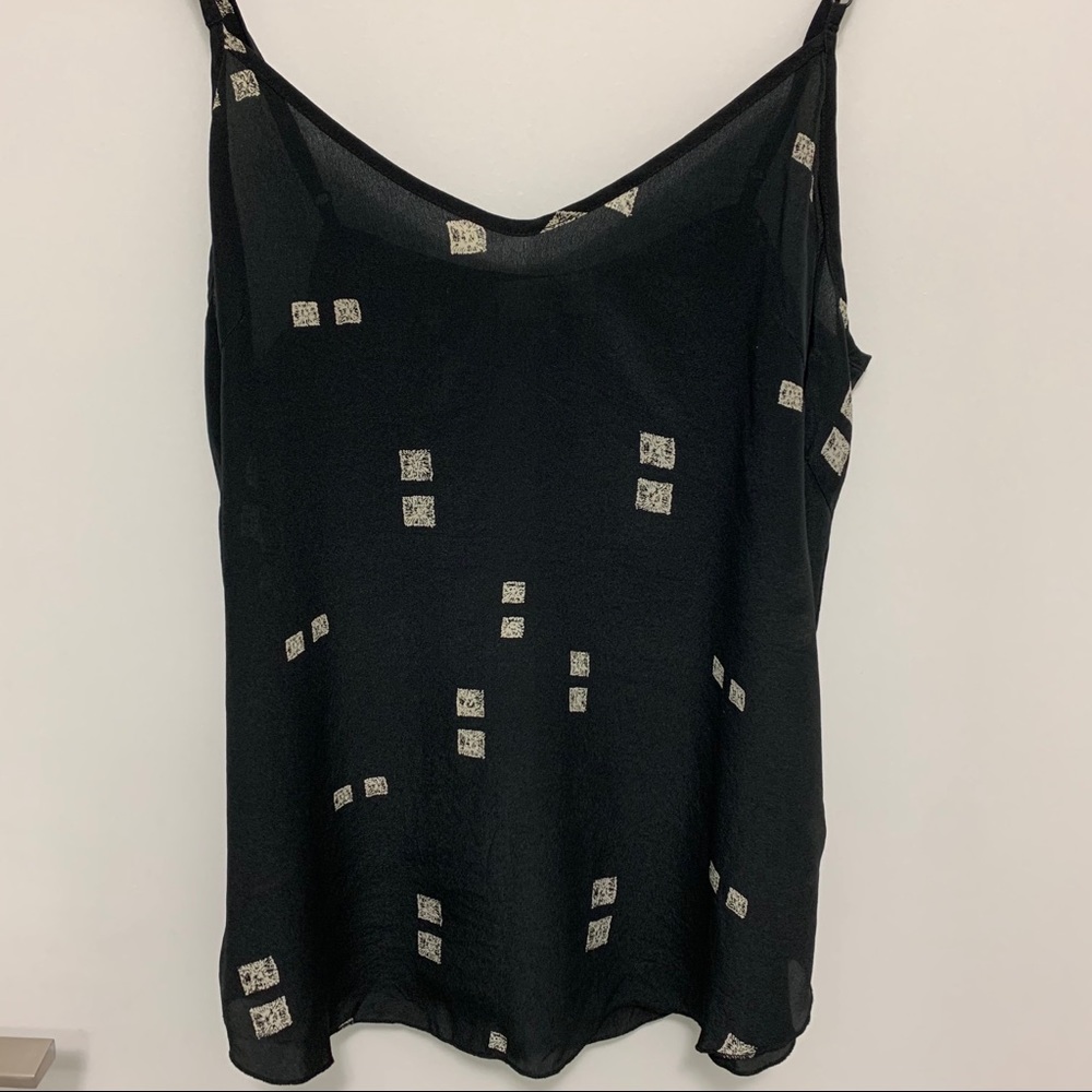 Black Wilfred silk Cami with white square design